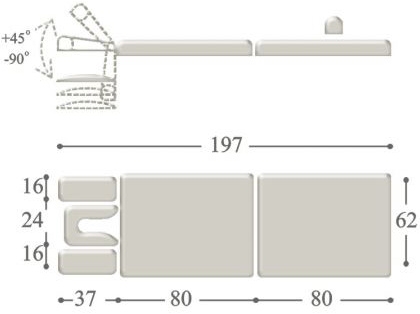 Массажный стол Fysiotech COMPACT MEDIUM - размер