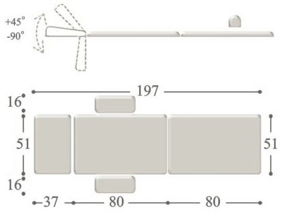 Массажный стол Fysiotech OSTEOPAT - размер