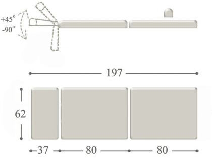 Массажный стол Fysiotech OSTEOPAT 2009 - размер